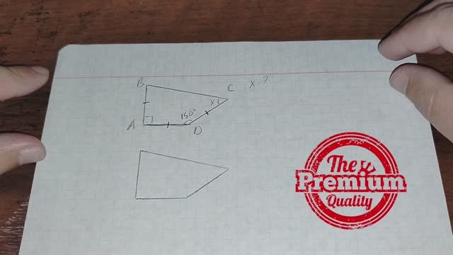 Задача на сообразительность. Геометрия. Найти угол четырехугольника, если три стороны равны