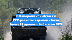 В Запорожской области FPV-расчеты тараном сбили более 15 дронов «Баба-яга» ВСУ