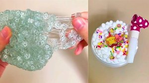 Фиеста блеска! 🌈✨ Пенистый эластичный слайм! Прозрачное хрустящее визуальное наслаждение 🌈✨