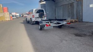 Отгрузка прицепа для катера до 4,8 м Дельфин 5.5 оптима в сцепке с УАЗ. Трейлер-Чеб.