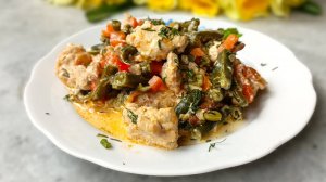 Стручковая фасоль с фаршем и овощами в сливках - вкусно и просто