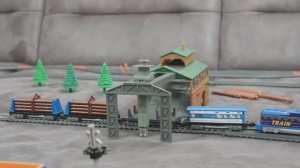 Железная дорога Power Train World лесопилка манипулятор лесовоз