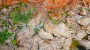 Лаваш с курицей и морковкой