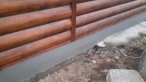 Штукатурю цоколь(фундамент) гаража