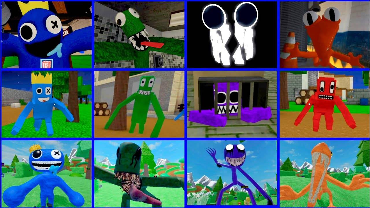 Оригинальные Радужные друзья в Майнкрафте против Hungry Rainbow Jumpscare