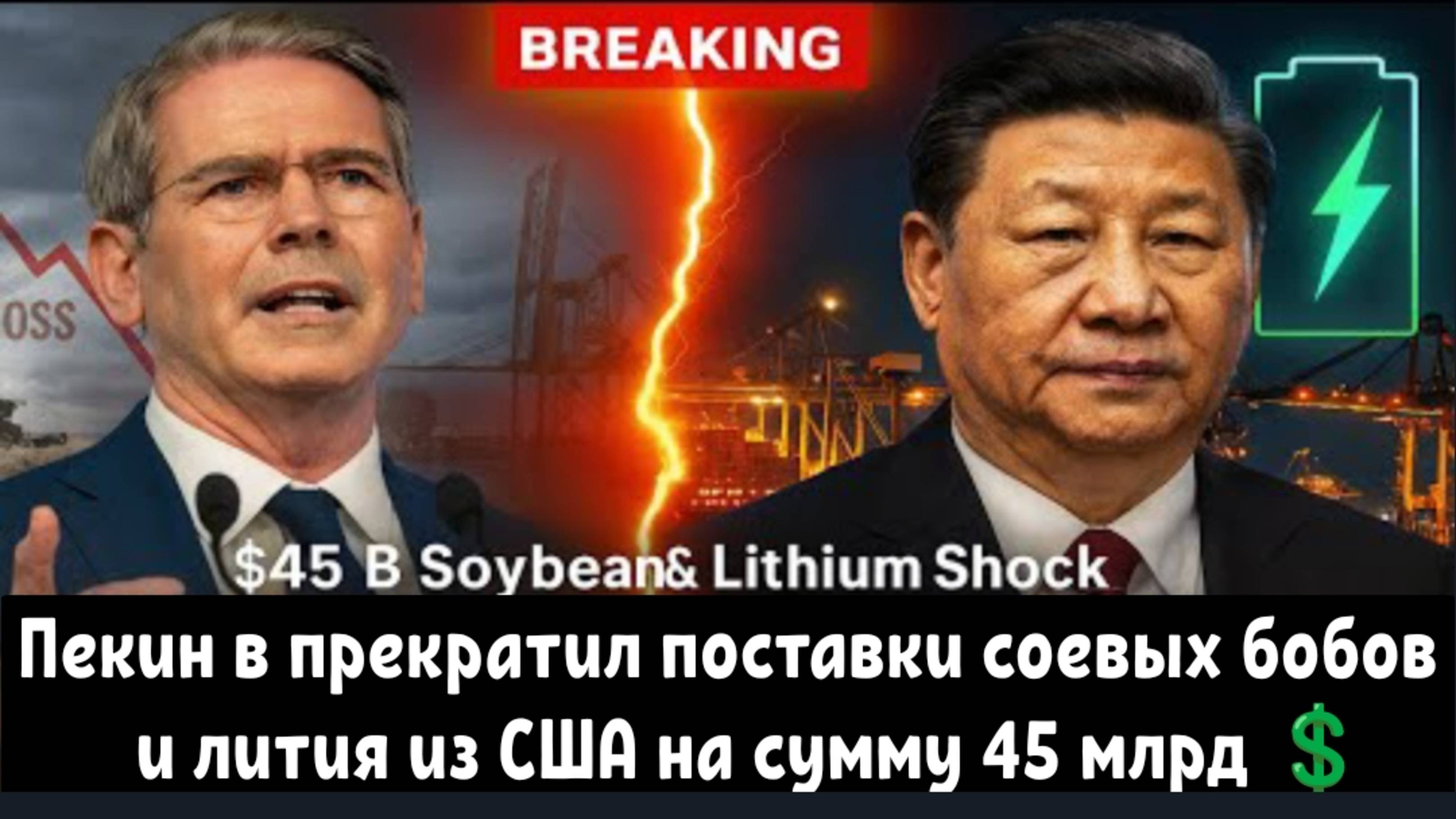 Пекин в одночасье прекратил поставки соевых бобов и лития из США на сумму 45 млрд💲