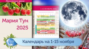 Лунный календарь Марии Тун на первую половину ноября 2025