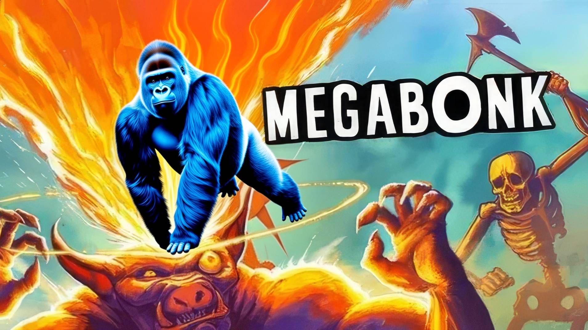 Megabonk — голубая мартышка колесит по пустыне