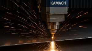 Работа лазерного станка по резке стали 2 мм с источником Raycus 1000 вт и головкой Raytools Кислород