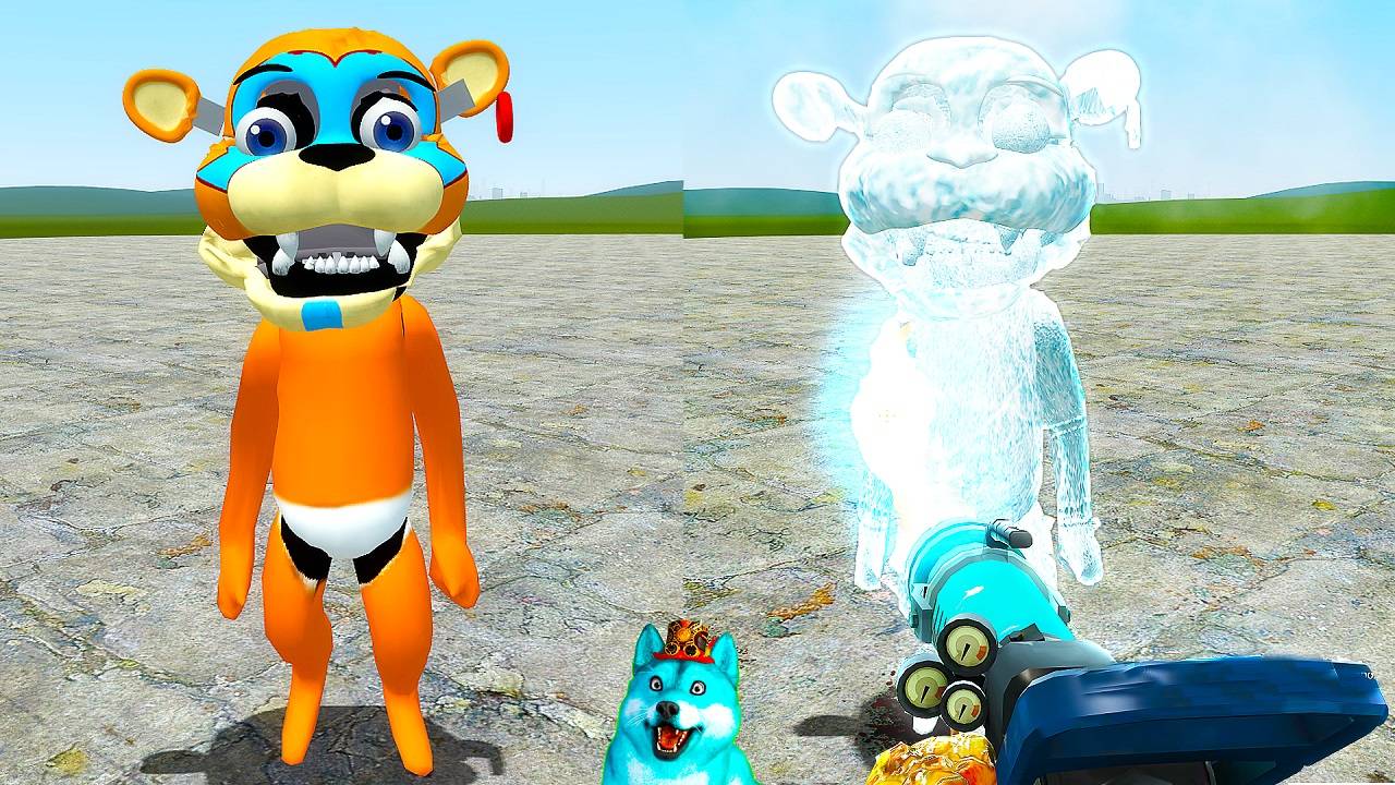 Я создал малыша фредди и заморозил фнаф 9 аниматроников в гаррис мод! fnaf garry's mod