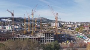 8 башенных кранов на одной стройке! Новый рекорд Белокурихи. Стройка Rizalta Resort