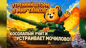 Утренний Шторм в Мире Танков! Косолапый учится и устраивает Мочилово!