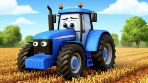 Трактор по полям по полям синий,  песенка Тракторята песенка для детей