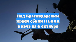 Над Краснодарским краем сбили 11 БПЛА в ночь на 6 октября