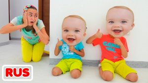 Дети играют с детскими масками! Видео от Влада и Ники!