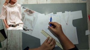 Моделирование. Блуза с большим воротником. Выкройка № 1841.