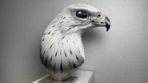 Третий экземпляр (3/10) коллекционного арт-объекта из алюминия Белый Кречет.