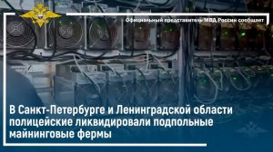 В Санкт-Петербурге и Ленинградской области полицейские ликвидировали подпольные майнинговые фермы