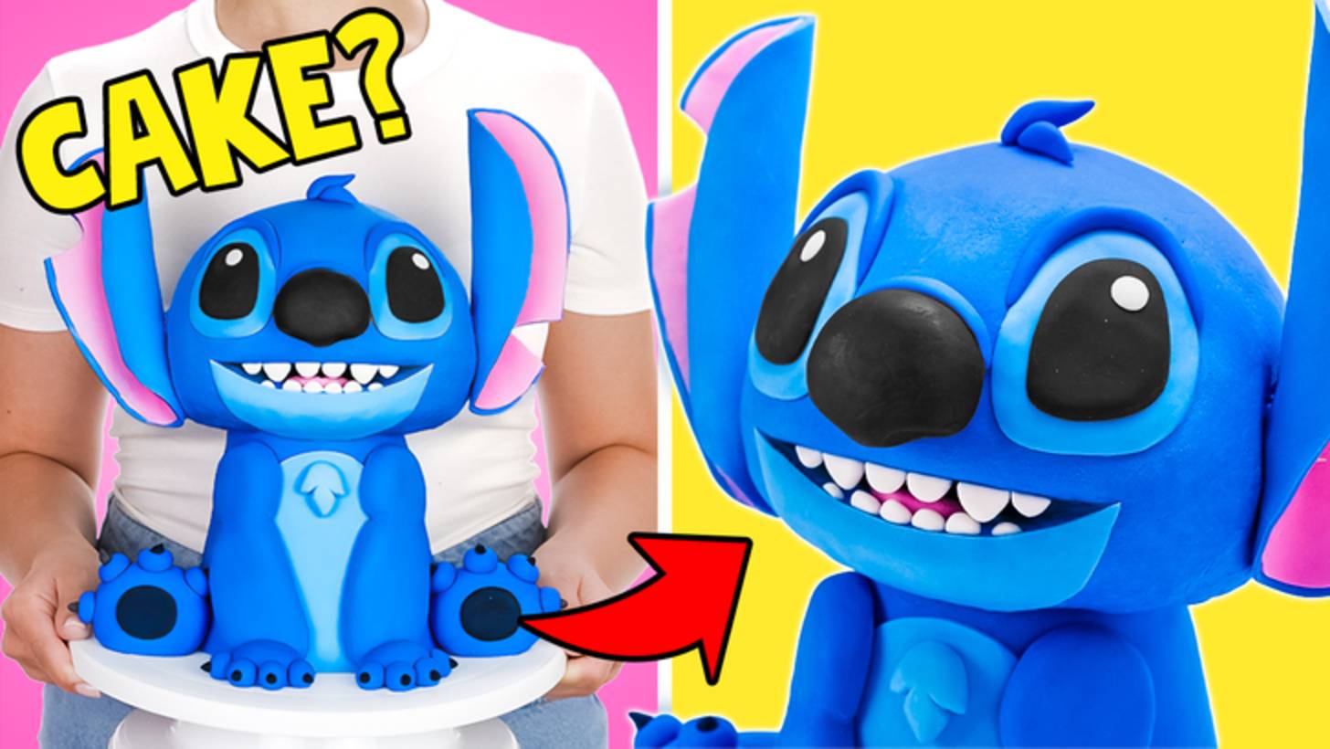 Как сделать торт в форме Стича 💙 Милейший и пушистый десерт 🎂✨