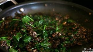 Лазанья с грибами и шпинатом