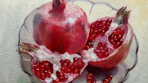 Рисуем гранат маслом