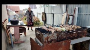 Видео привет 5 октября 2025 года. Приехали втроём на дачу, пожарили шашлык.