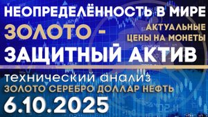 Золото - главная защита. Итоги недели. Анализ рынка золота, серебра, нефти, доллара 06.10.2025 г