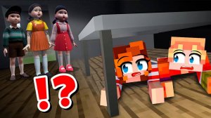 МЫ СПРЯТАЛАСЬ В СЕКРЕТНОМ МЕСТЕ ОТ КУКЛЫ ИЗ ИГРЫ В КАЛЬМАРА В МАЙНКРАФТЕ