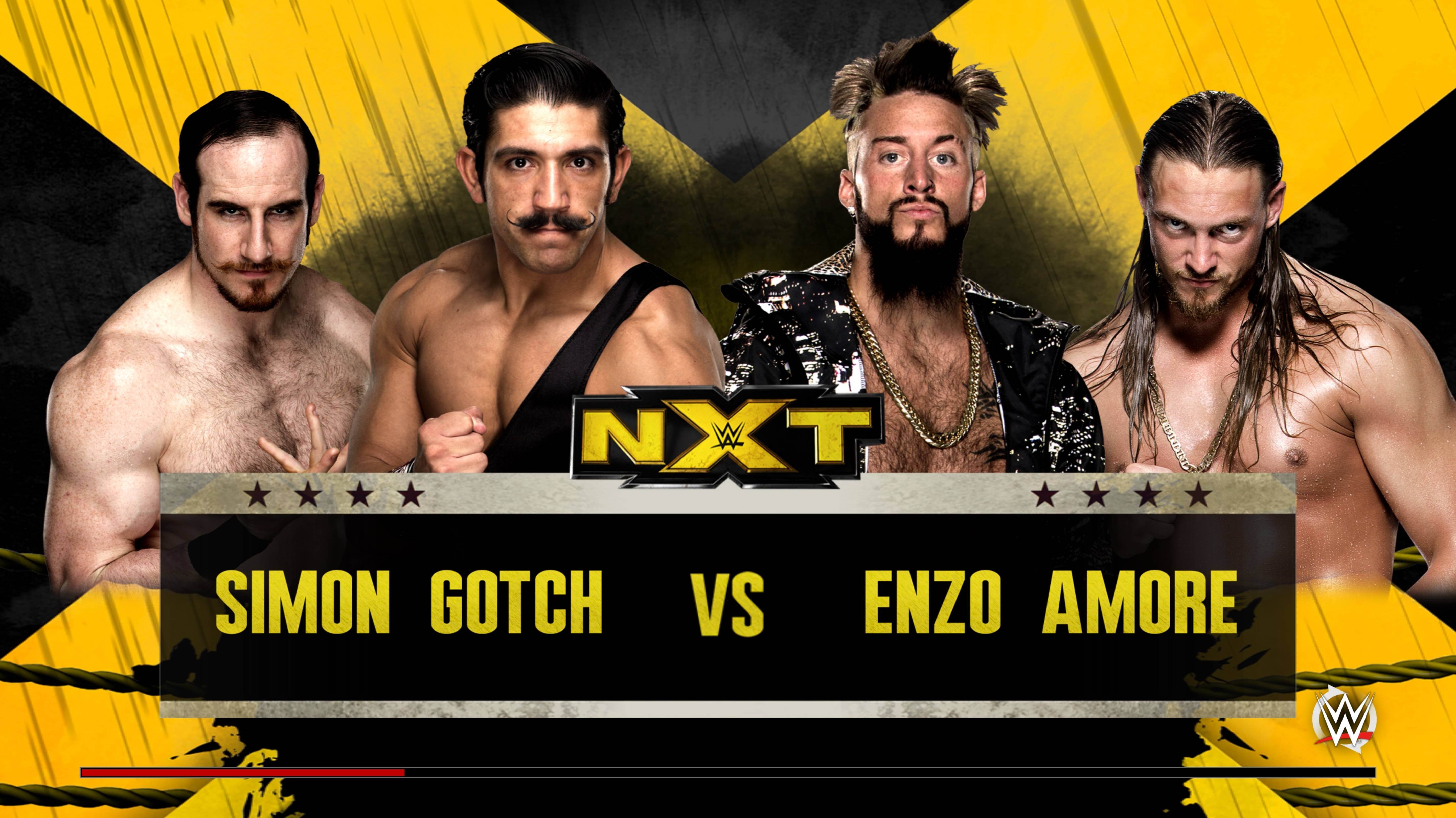 WWE 2k16 Чемпионат NXT первый этап Simon Gotch - Enzo Amore часть третья