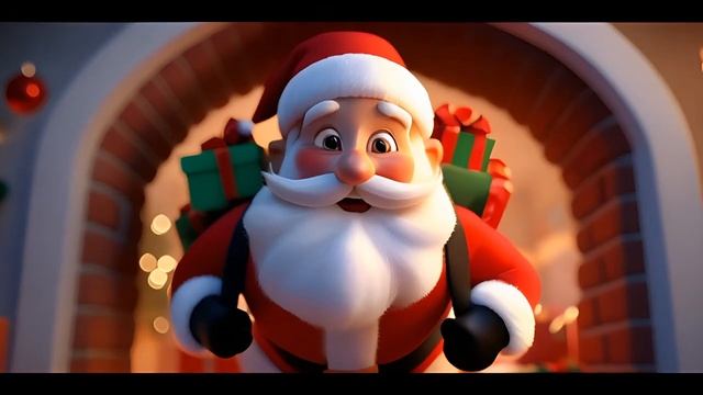 Санта-Клаус, ёлка, Новый Год. Рождество. Дед Мороз. Футаж. Footage. #футажидлямонтажа #видеомонтаж