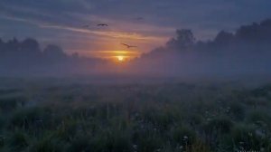 Футаж поле, туман, рассвет, природа. Таймлапс. #футажи #футаждлямонтажа #видеодлямонтажа