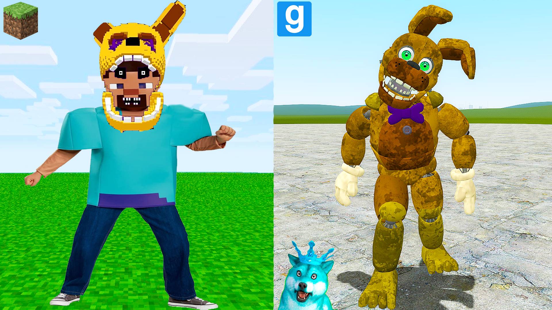 10 Дней выживание с Спрингтрап Бонни в майнкрафт и в гаррис мод! Fnaf Minecraft