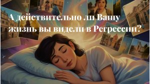 А действительно ли Вашу жизнь вы видели в Регрессии?