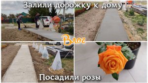 ОБУСТРОЙСТВО И ЖИЗНЬ В НОВОМ ДОМЕ 🏠 ВЛОГ за несколько дней. Залили дорожку к дому. Посадили розы 🌹