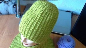 Красивый объемный узор для теплой шапки.