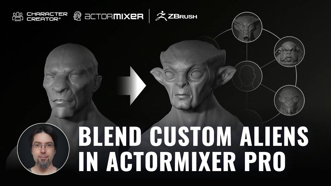 Создайте бесконечную расу инопланетян из 3-х базовых скульптур: ActorMIXER Pro в Character Creator 5