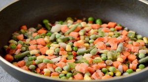 Макароны с замороженными овощами