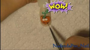 Дизайн ногтей тыква. Рисуем тыкву на ногтях гель лаками.