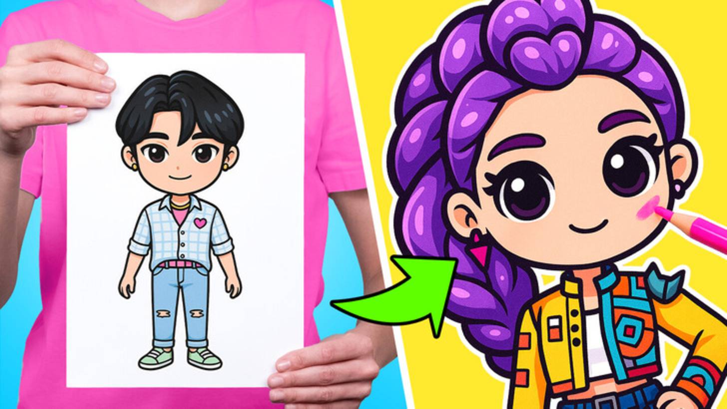 Рисуй, разыгрывай, повторяй 🎤 K-pop охотники на демонов с Сэмом и Сью 🧩✨