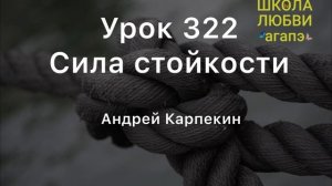 322. Сила стойкости. Школа Любви Агапэ.