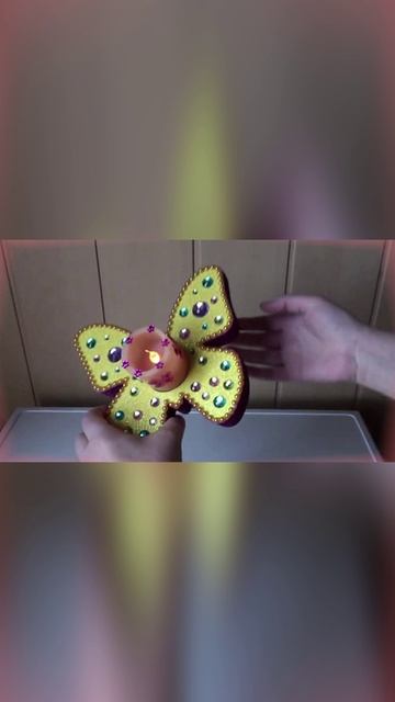 ОРИГИНАЛЬНЫЙ ПОДСВЕЧНИК БАБОЧКА.РУЧНАЯ РАБОТА.