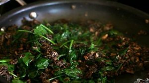 Лазанья с грибами и шпинатом