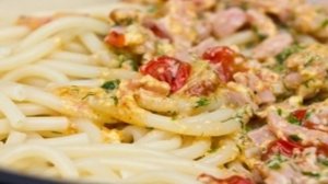 Макароны с ветчиной и сыром