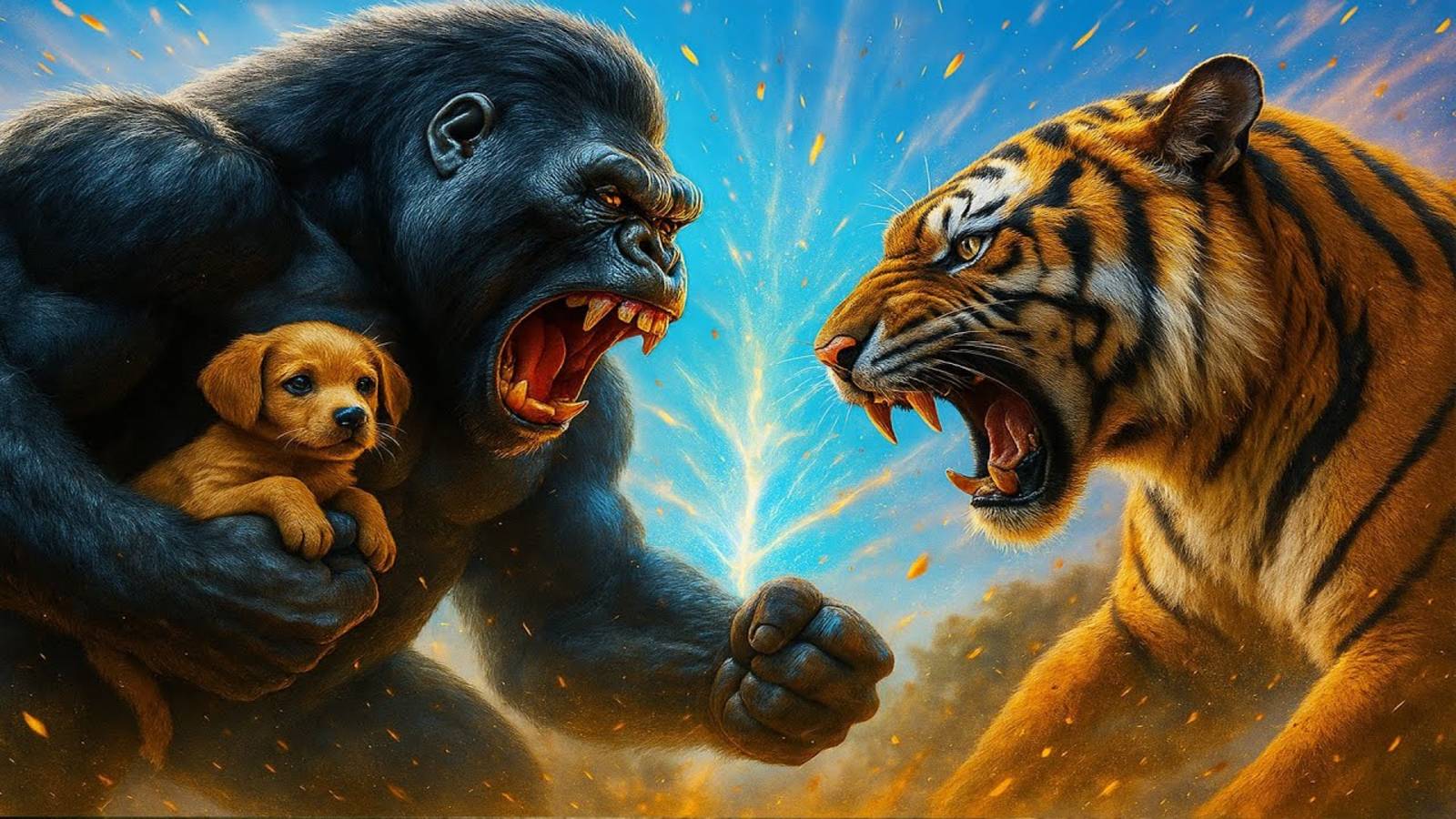 Эпическая битва: КОНГ против ТИГРА - Конг спасает щенка 🦍🦁🐶 | Фильм о Конге / фильм о снежном