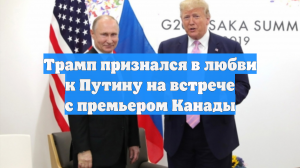 Трамп признался в любви к Путину на встрече с премьером Канады
