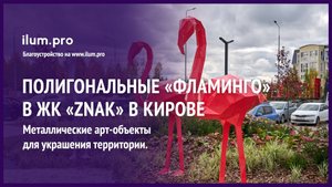Полигональные скульптуры «Фламинго» для благоустройства ЖК «ZNAK» в Кирове / Айлюм Про