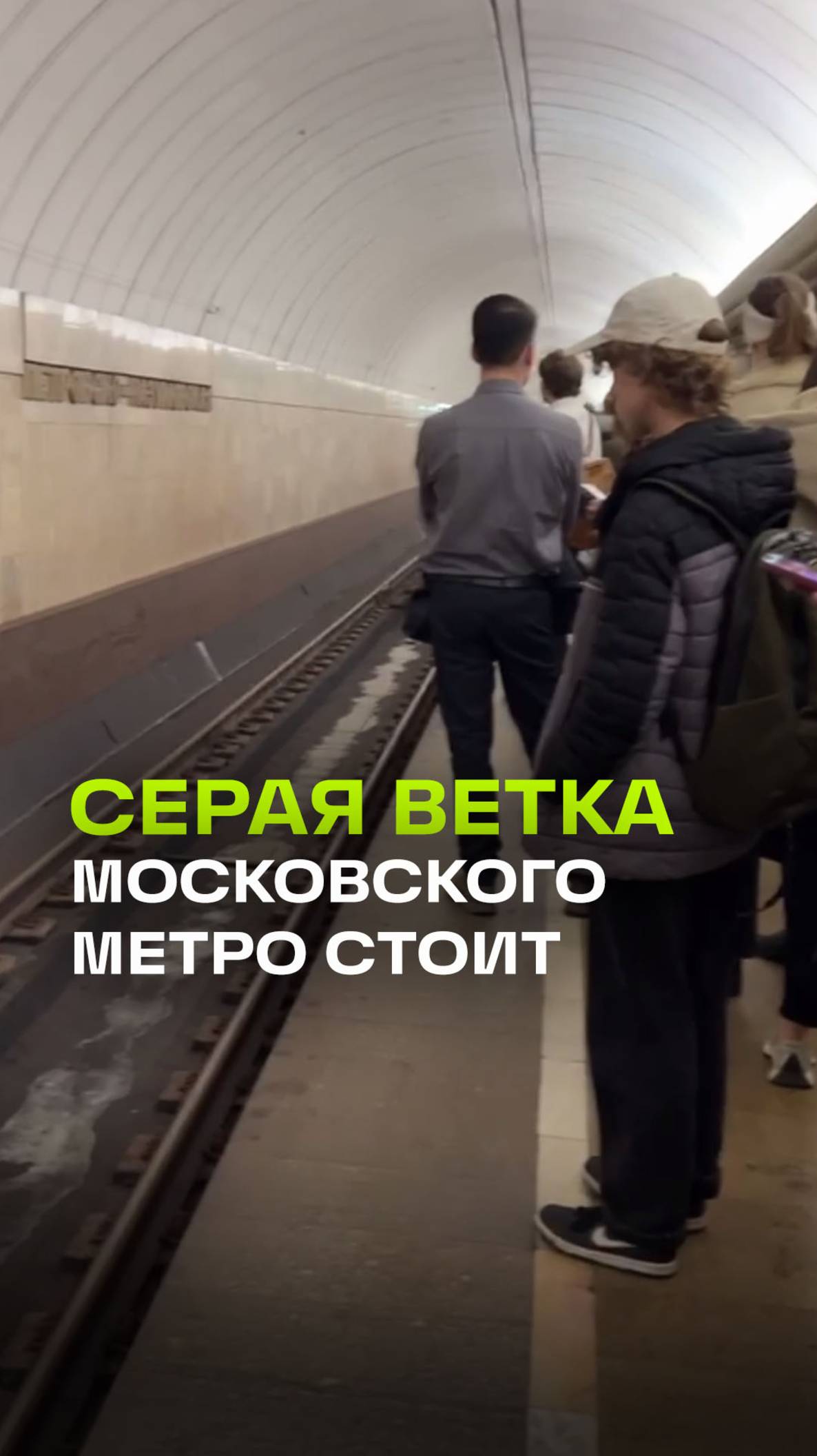 4 минуты а поезд не едет  серая ветка в Москве встала