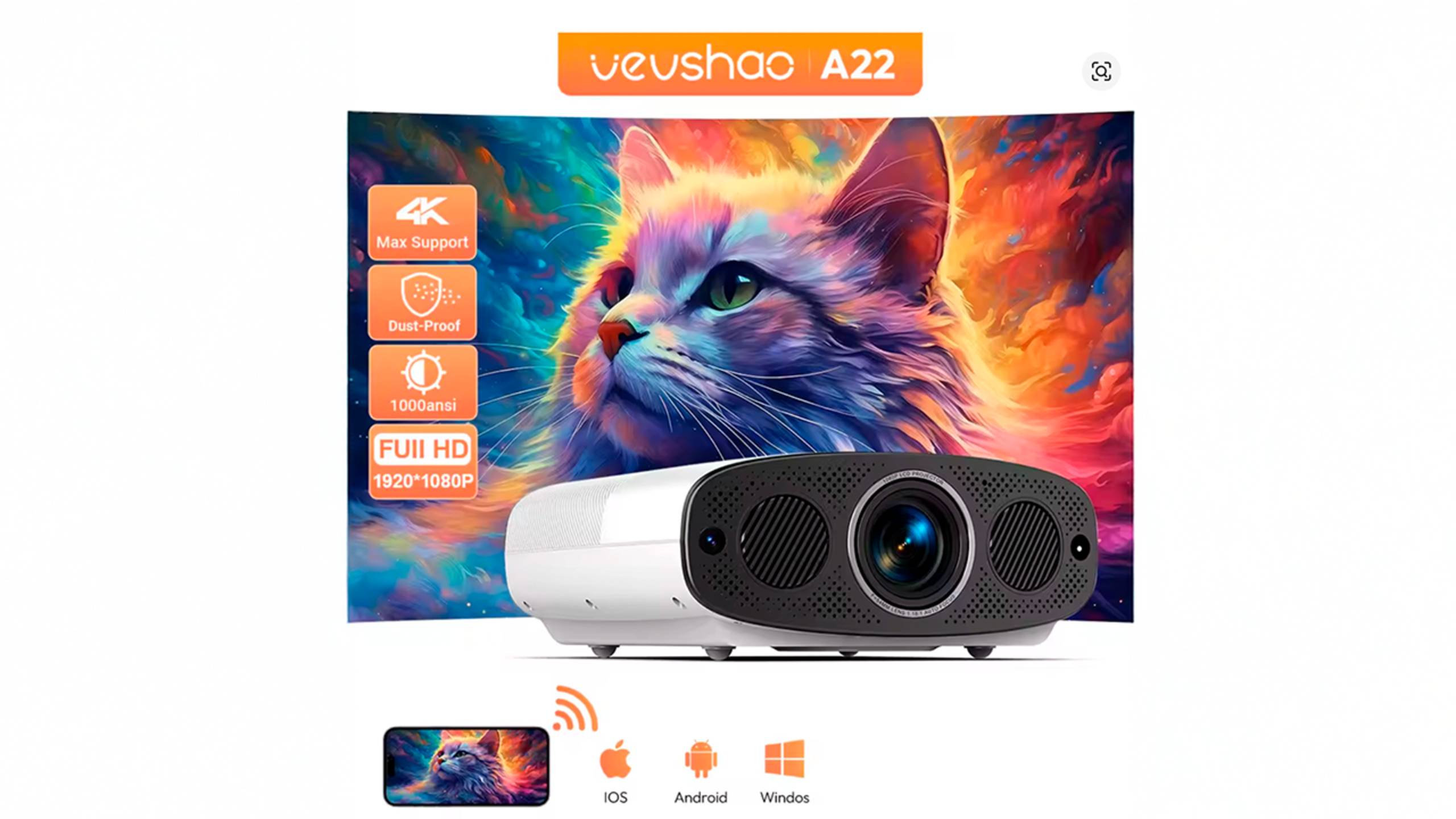 VEVSHAO A22 - проектор с автофокусом! Что умеет за свои деньги? Подробный обзор