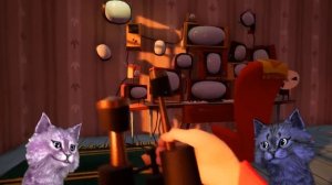 ПРИВЕТ СОСЕД БЕТА 3 НАЧАЛО hello neighbour Beta 3 КОШКА ЛАНА И КОТ ЛЕО играют вместе