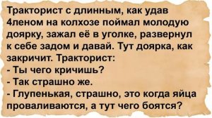 Как тракторист на колхозе молодую доярку поймал. Сборник анекдотов